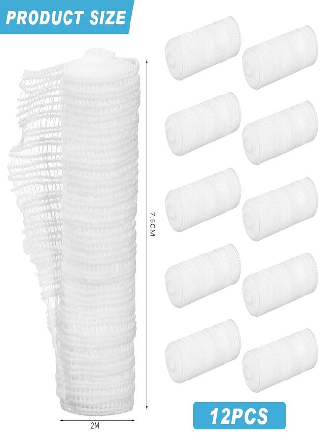 YSYONM Stretch Gauze Bandages 3" x 80" Gauze Tape 12 Rolls Gauze Rolled Bandage Cotton Elastic Gauze for Woulds, Injuries and Surgery After Care - Image 2